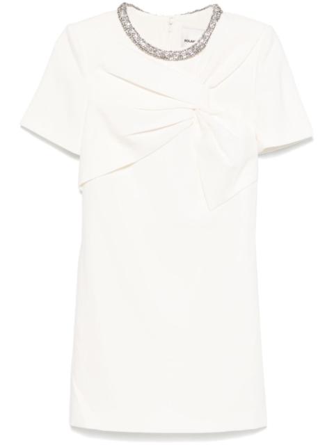 ROLAND MOURET embellished crepe mini dress