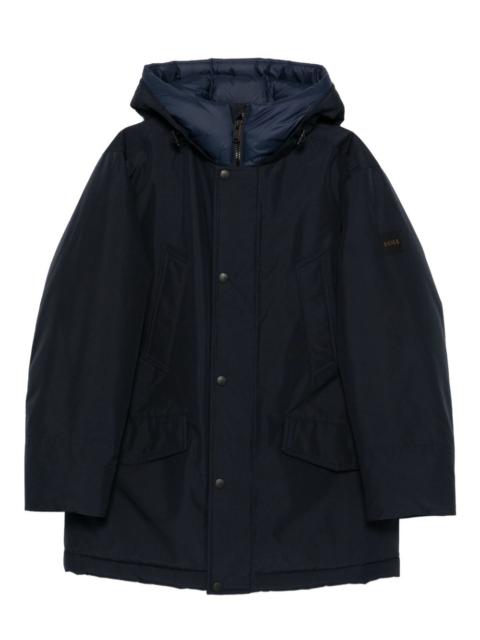 BOSS hooded button-fastening jacket