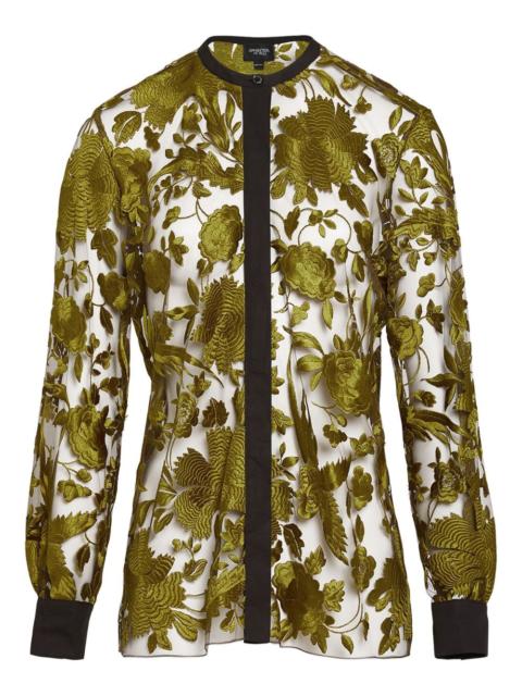 GIAMBATTISTA VALLI floral-embroidered tulle blouse