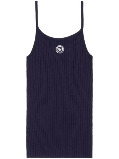 Sporty & Rich logo-patch ribbed tank top
