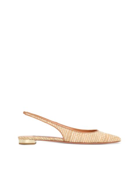AQUAZZURA Purist slingback woven flat pumps