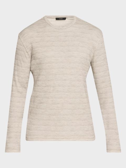 Vince Men's Space-Dye Thermal Long-Sleeve Crewneck T-Shirt