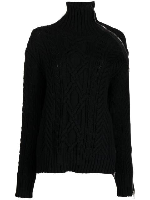 Monse cable-knit zip-detailed jumper