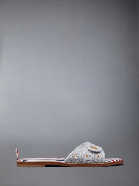 Thom Browne embossed-button tweed flat sandals