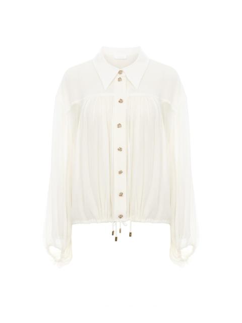 FLOWING GATHERED COTTON SHIRT