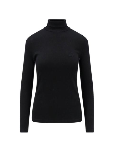 Max Mara embroidered-logo turtleneck sweater