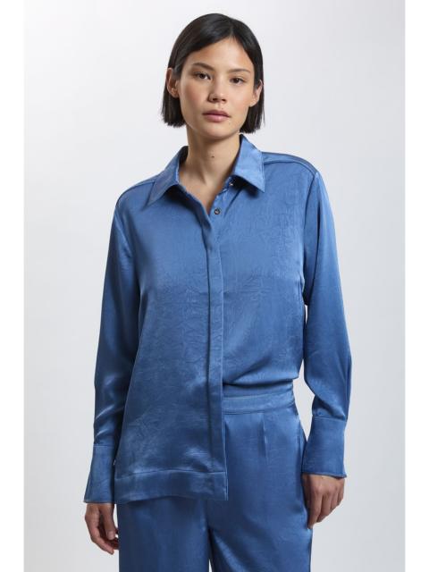 KAREN MILLEN Petite Hammered Satin Relaxed Shirt