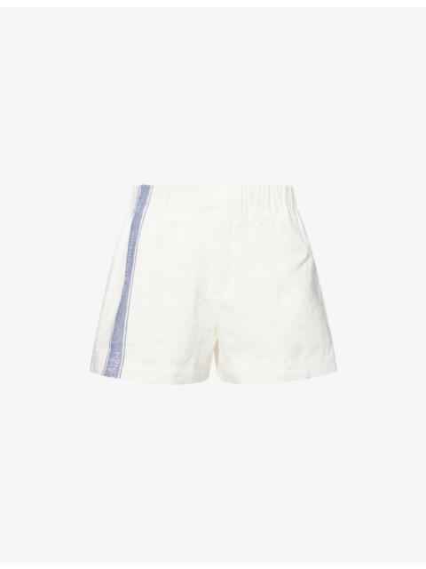 JW Anderson Striped Logo Linen Shorts