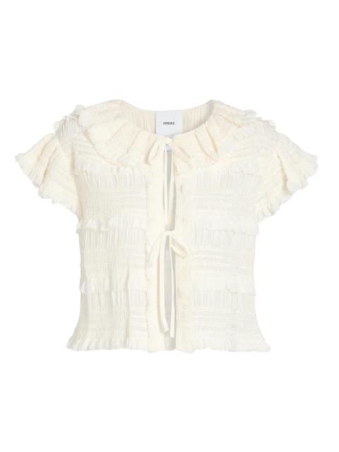 AKNVAS Women's Audra Ruffled Tie-Front Blouse - Cream
