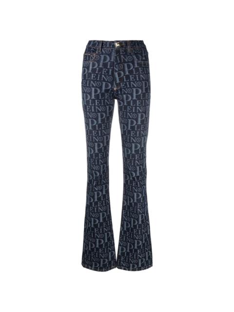 PHILIPP PLEIN all-over logo flared jeans