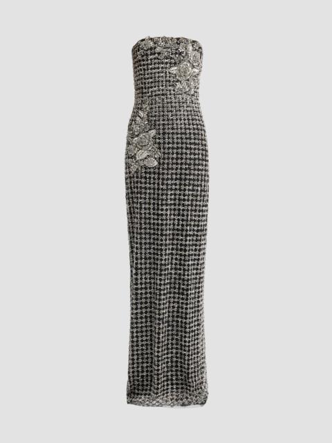 CAROLINA HERRERA Women's Chalet Crystal-Embellished Strapless Column Gown - Black Multi