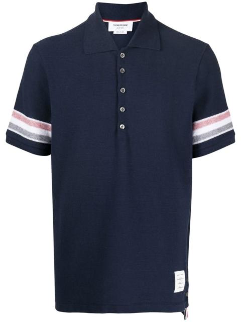 Thom Browne chest logo-patch polo shirt