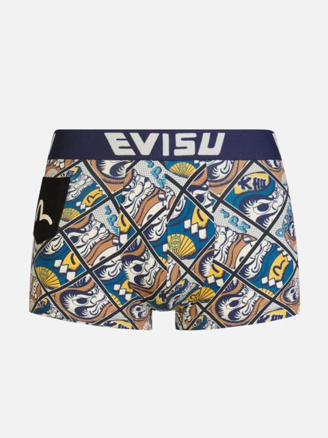 EVISU ALLOVER DARUMA POSTER PRINT TRUNKS