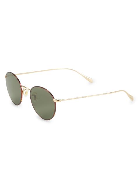 Oliver Peoples Women's Coleridge 50MM Round Sunglasses - Gold