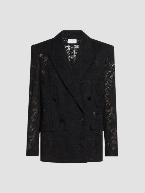 Balmain Women's Lace Double-Breasted Jacket - Noir