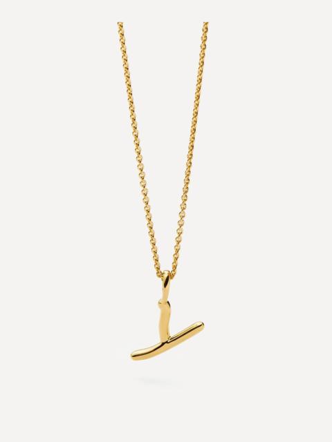 MISSOMA 18ct Gold-Plated Vermeil Silver Curly Molten Mini Y Initial Pendant Necklace