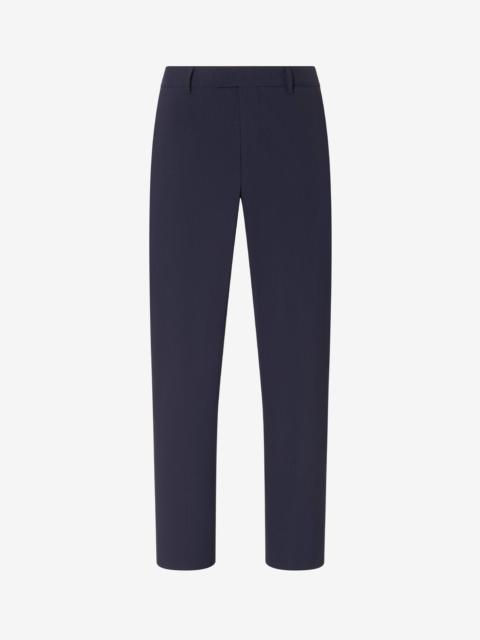 CORNELIANI Dark blue technical wool fabric chinos