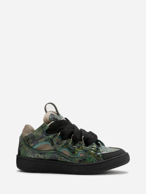 Lanvin PYTHON PRINT LEATHER CURB SNEAKERS
