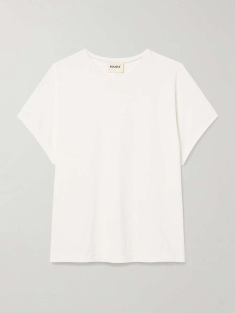 Devra cotton-blend jersey T-shirt Cream