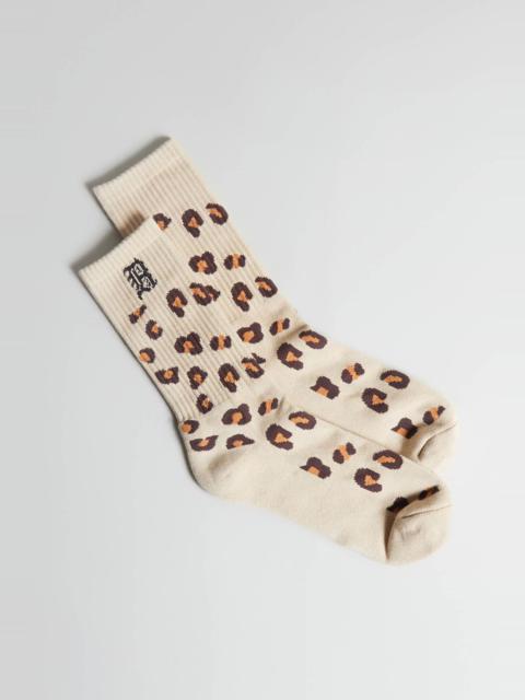 R13 R13 SOCKS - KHAKI LEOPARD