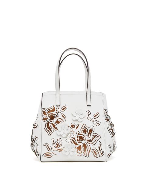 Oscar de la Renta SMALL LASER CUT FLORAL SQUARE TOTE