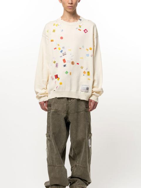 Maison MIHARAYASUHIRO Price Tag Sticker Printed Knit Sweater