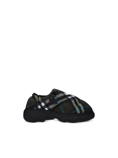 Burberry Brown Check Nylon Pillow Loafers