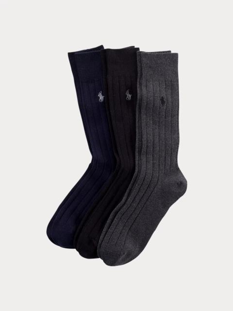 Polo Ralph Lauren Ribbed Cotton-Blend Trouser Sock 3-Pack