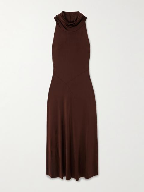 Victoria Beckham Hooded Stretch-jersey Midi Dress