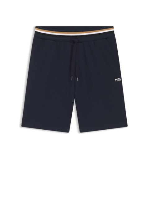 BOSS LOGO-PRINT SHORTS IN COTTON TERRY