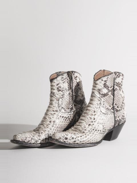 R13 COWBOY ANKLE BOOT - BROWN SNAKE