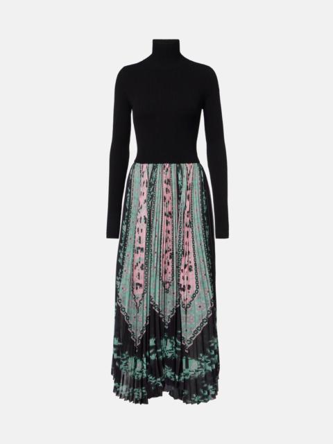 La DoubleJ Moondance plissé satin midi dress