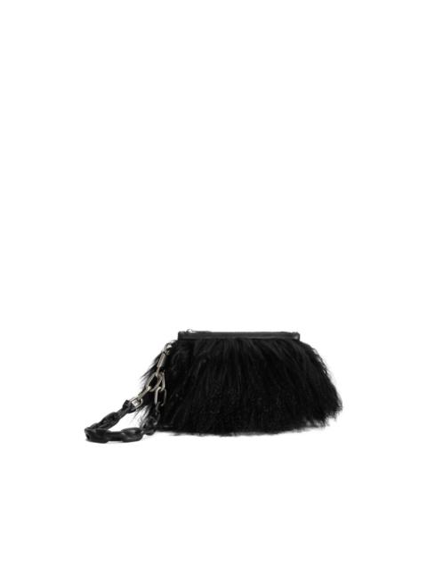Dolce & Gabbana fur-trimmed zip clutch bag