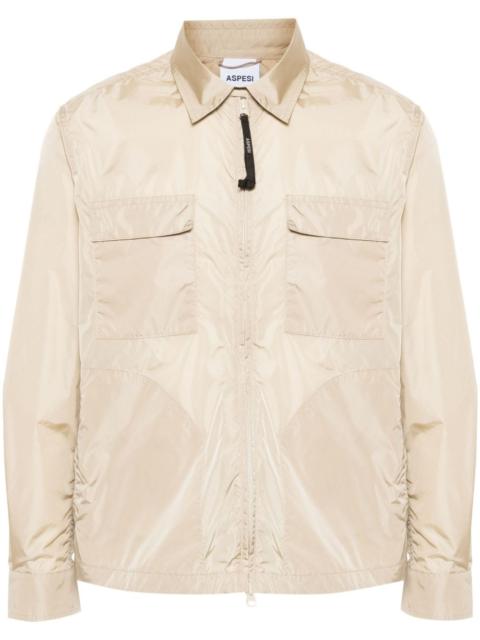 logo-print lightweight shirt jacket