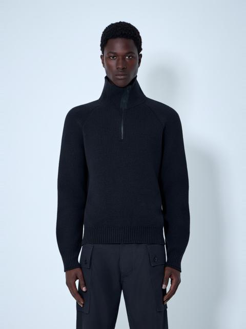 MARGARET HOWELL High Neck Wool Zip Sweater