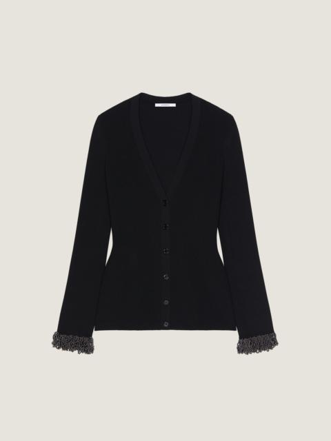 Givenchy CARDIGAN IN KNIT WITH EMBROIDERED PEARLS