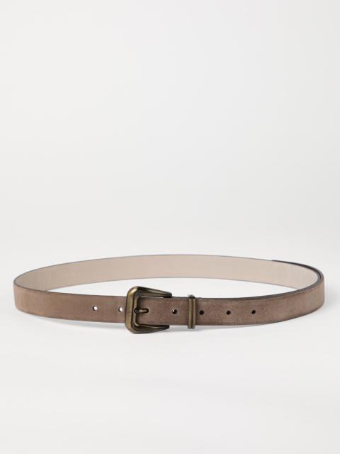 Suede calfskin belt