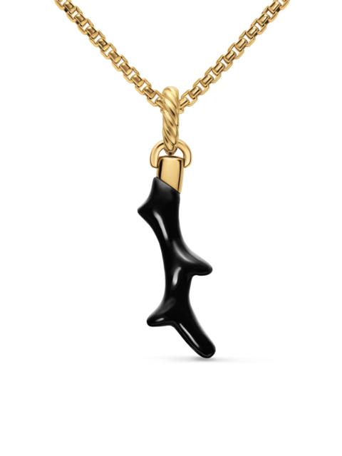 DAVID YURMAN Women's Petite Coral Amulet in 18K Yellow Gold - Black Onyx