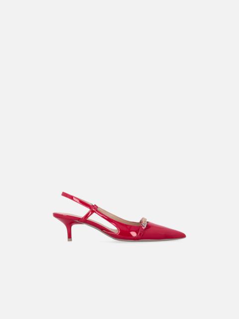 PINKO PATENT POINTED-TOE SLINGBACK PUMPS