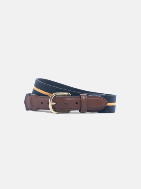 J. PRESS MADE-IN-USA STRIPED BELGIAN STRETCH SURCINGLE BELT
