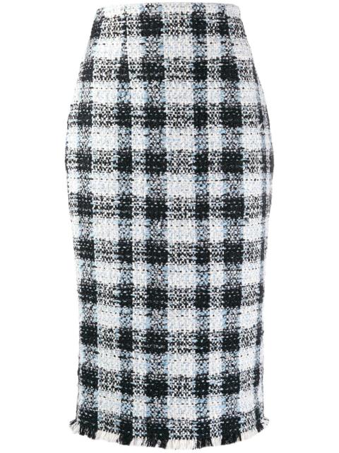 Alexander McQueen plaid tweed skirt