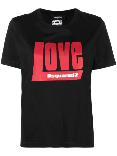 DSQUARED2 love print cotton T-shirt