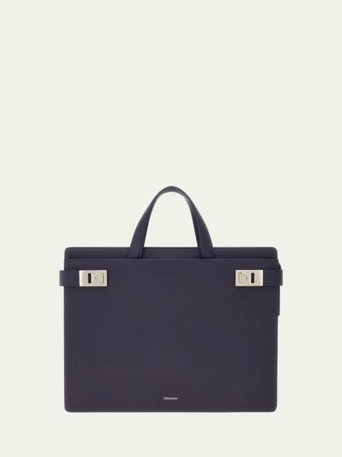 Men's Briefcase with Gancini Buckles