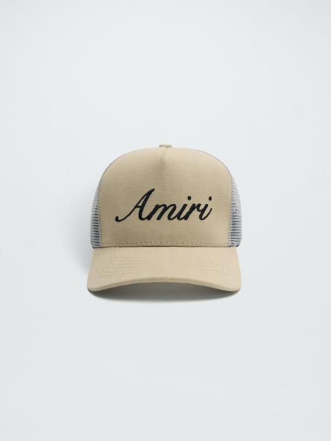 AMIRI AMIRI SCRIPT TRUCKER HAT