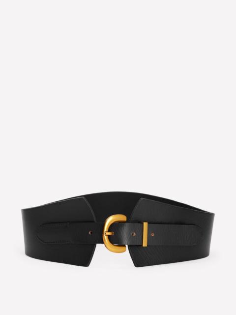 BODEN Leather Wide Waist Belt-Black
