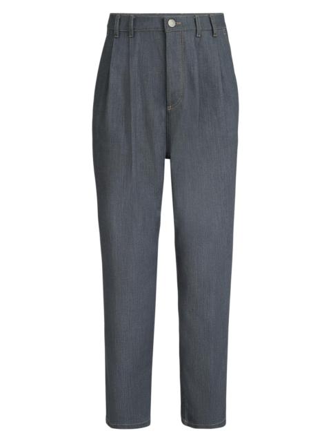 Brunello Cucinelli Men's Comfort Grayscale Denim Iconic Fit Five Pocket Trousers - Medium Grey