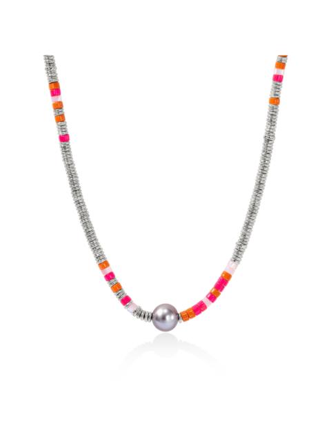 JOHN HARDY Heishi Necklace, Sterling Silver, Enamel, Hardstones, Pearl