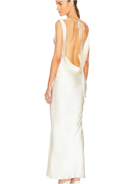 Plunging Back Cowl Dress