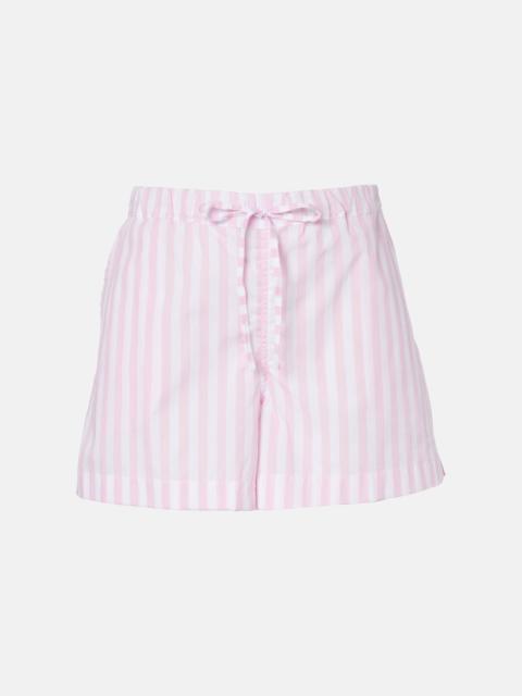 Hunza G Embroidered striped cotton poplin shorts