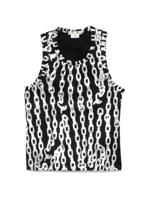 chain-link print tank top